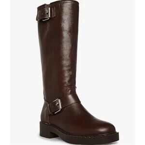NEW STEVE MADDEN women's erma knee high flat boots in brown